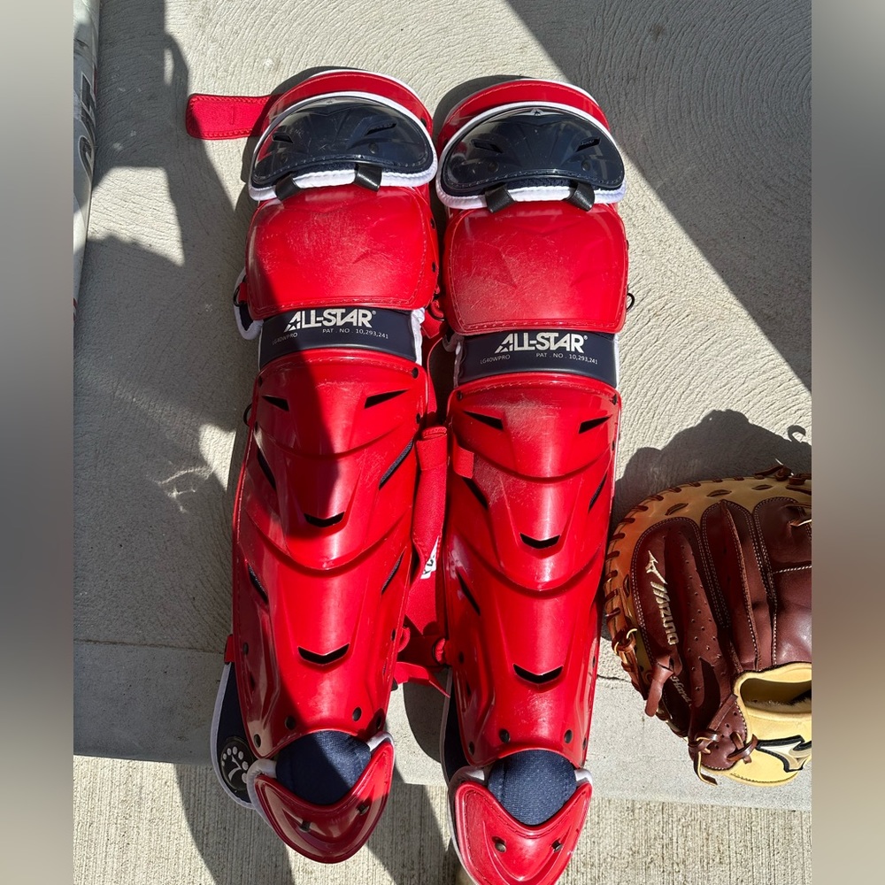 All Star S7 axis adult pro leg guards $145. Bought in February and are like new.